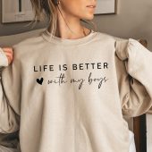Life is Better With My Boys Sweatshirt and Hoodie, Mom Sweatshirt, Mom Crewneck, Mom Shirt, Mom Birthday Gift