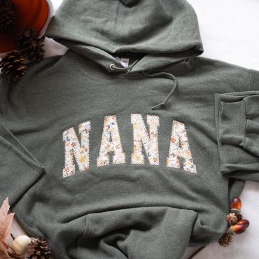 Personalized Nana Sweatshirt and Hoodies | Personalized Grandma Name Embroidered Hoodie | Christmas Gift  | Floral |  Birthday Gift