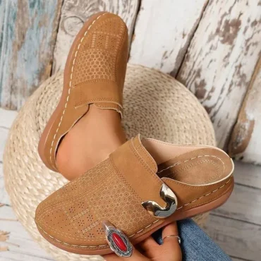 Orthopedic Wedge Leather Shoes, Easy To Wear, Comfortable When Walking